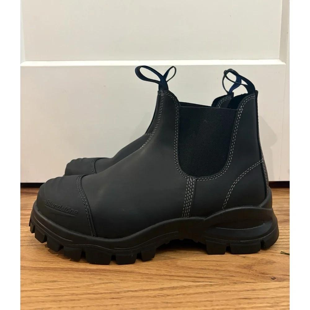 Bludstone Unisex 990 Steel Toe Black Slip On Safety Chelsea Boots Men's 9 US